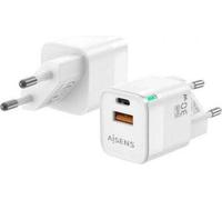 Chargeur mural Aisens ASCH-30W2P004-W/ 1xUSB Type-C/ 1xUSB/ 30W