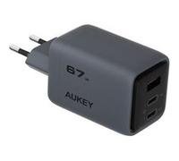 Chargeur mural - AUKEY - Comet Mix 67W - GaN - 3 Ports - Charge rapide Gris