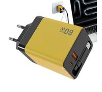 Chargeur Mural avec câble rétractable - Bloc Secteur de Charge Rapide 80W | Chargeur Mural Rapide pour téléphone | pour Voyage Bureau Téléphone Portable Tablette Ordinateur