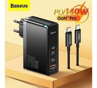 Baseus GaN5 Pro Wall Charger 2xUSB-C + USB, 140W (Black)