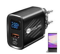 Chargeur mural Chargeur rapide - Bloc de charge rapide à double port PD20W avec affichage,Chargeur mural à double port pour les affaires de voyage, les voyages, les accessoires de tablette de téléphon