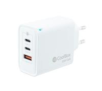 - Adaptateur secteur - technologie GaN - 65 Watt - 4 A - PD, QC 3.0 - 3 connecteurs de sortie (USB type A, 24 pin USB-C)