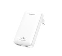 Chargeur mural de voyage ultra-fin GaN 65 W USB-A USB-C PD EU/US - Blanc