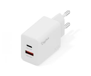 Chargeur mural Digitus DA-10301 GaN II 30W | 1x USB-C, 1x USB-A | PD 3.0, QC 3.0 | Blanc