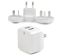 Chargeur Mural Dual USB 5V 3.4A StarTech USA/RU/UE/AU Blanc