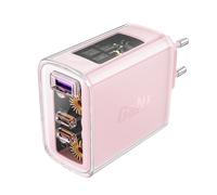 Chargeur mural GaN 65 W 3 ports 1 x USB 2 x USB-C Rose