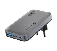 Chargeur Mural GaN III 65W avec 2 USB-C + USB Charge Rapide Ultra-fin Forcell Gris