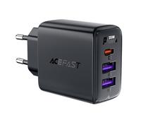 Ladegerät Acefast A57 PD 35W GaN 2 x USB-A + USB-C mit 3 Anschlüssen, schwarz