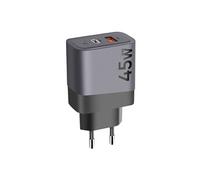 Chargeur mural GaN USB + USB-C 45W Microgrid Tactical Gris foncé