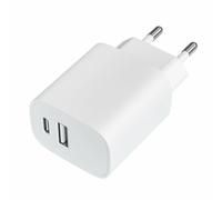Leotec Cargador 20w Carga Rapida 1 Usb Tipo-C Pd 1 Usb-A Blanco