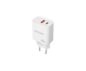 Chargeur Mural Nanocable USB-C/PD + USB-A/QC 20W - Blanc