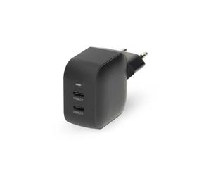 Chargeur mural NEDIS WGCHA45WBK 45 W GaN PD3.0 2x USB-C Charge rapide Noir