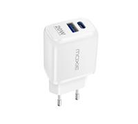 Chargeur Mural Ports USB et USB C Power Delivery 20W Charge Rapide Moxie Blanc
