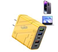 Chargeur mural rapide 65 W Protection contre les courts-circuits Multiport - Chargeur type C charge rapide, pour la maison, le bureau, les voyages et les voyages d'affaires