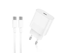 Chargeur Mural Rapide USB C 20 W avec câble de Charge USB C vers USB C de 2 m/6,6 Pieds, Chargeur Rapide PD 3.0 Type C pour iPad Pro 12.9/11 inch iPad Air 4th iPad Mini,Google Pixle 5, Galaxy S22/S21