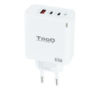 Chargeur secteur TooQ 1x port USB-A + 2x ports USB-C 65W (Blanc)