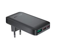 Chargeur mural ultra-fin GaN 65 W 2 ports USB-C et USB-A - Noir
