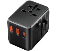 Chargeur Mural Universel Compact de 65 W avec Prise de Courant, USB-C et 2 Ports USB-A. Conçu pour : Charger des appareils électroniques et Mobiles.