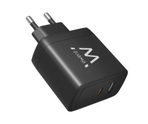 Chargeur mural universel GaN Ewent EW1330 65 W ultra-rapide - 1 port USB-C PD 3.0 et PPS, 1 port USB