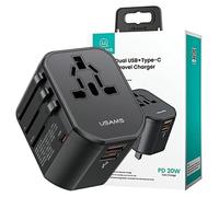 Chargeur Mural - USAMS - US-CC179 - 3 Ports - 20W - Universel Noir