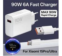 Chargeur mural USB 90W 6A Turbo pour Xiaomi 11 12 Lite 13T 14 15 Ultra Note 11T 12T Adaptateur de charge rapide pour téléphone
