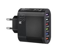 Chargeur Mural USB - Bloc de Charge USB 6 Ports 48 W - Adaptateur d'alimentation pour Ordinateur Portable Chargeur Rapide 3,5 A pour téléphones intelligents, Maison, Voyage, Console de Jeux