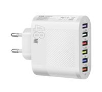 Chargeur Mural USB,Bloc de Station de Charge USB Compact à 6 Ports 48 W | Prise de Chargeur Rapide C 3,5 A, Adaptateur d'alimentation pour Ordinateur Portable à Charge Rapide pour tablettes, télép
