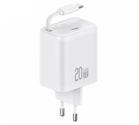 Chargeur mural USB-C 20 W USAMS GaN Power Delivery blanc