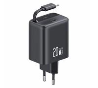 Chargeur mural USB-C 20 W USAMS GaN Power Delivery QC noir