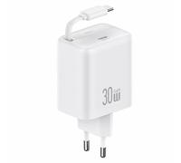Chargeur mural USB-C 30 W USAMS GaN Power Delivery blanc