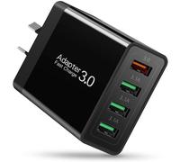 Chargeur mural USB C 33 W, bloc de charge rapide à 4 ports avec double PD+QC, compatible avec iPhone 14/13/12/11/Pro Max/XS/XR/8/7, compatible avec