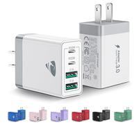 Chargeur mural USB-C 40 W à 4 ports PD QC Cube (lot de 2)