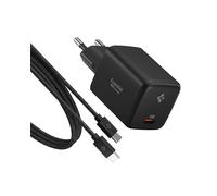 Chargeur Mural USB-C GaN 1 Port 45W Spigen ArcStation Essential, Noir | Chargeur rapide PPS PD 3.0 avec câble 100W pour iPhone 17/16 Pro Max, Galaxy S26/S25 Ultra, Z Fold/Flip 8 Ultra, Pixel 11/10