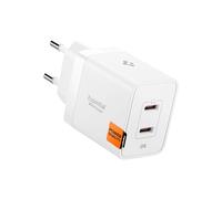 Chargeur Mural USB-C GaN 2 Ports 47W Spigen ArcStation Essential, Blanc | Chargeur rapide PPS PD 3.0, compatible iPhone 17/16 Pro Max, Galaxy S26/S25 Ultra, Z Fold/Flip 8 Ultra, Pixel 11/10