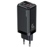 Chargeur mural USB-C/USB 65 W USAMS Super Si Power Delivery, noir