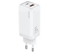 Chargeur mural USB-C/USB-A blanc 65 W USAMS Power Delivery