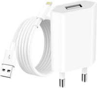 Chargeur mural USB Câble de charge pour iPhone/iPad (iPod, iPhone) - Blanc