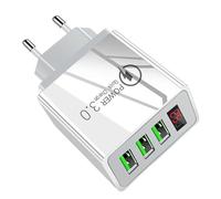 Chargeur mural USB - Effortless Installation Safe 3 ports, Elegant, Compact, multiples, Cube de chargement avec, affichage numérique Chargeurs muraux | Multipurpose Outdoor Indoor Utility