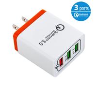 Chargeur mural USB FreedomTech à 3 ports, adaptateur cube 2,1 A/5 V compatible avec iPhone 15, 14, 13, 12, 11 Pro Max, SE, XS, XR, X8, 7, 6 et 6S