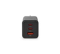 NEDIS Netzladegerät 65 W GaN Schnellladefunktion 3.0 3 A A - Anzahl der Ausgänge: 3, USB-A, 2X USB-C™, Automatische