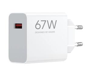 Chargeur mural Xiaomi HyperCharge 67 W QC3.0 - USB-A - Charge rapide - Blanc