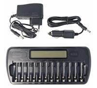 Chargeur NIMH commandé par microprocesseur avec écran LCD pour 1 à 12 piles AA ou AAA