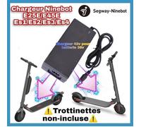 Chargeur Ninebot E25E /E45E /Es1/Es2 Trottinette électrique 42V2A pour batterie 36v Compatible Ninebot F30/F40 max G30 Xiaomi &