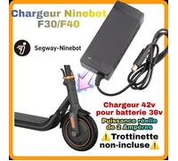 Chargeur Ninebot F40 / F30 Trottinette électrique 42V2A pour batterie 36v /Compatible -->Ninebot es1 es2 max G30 Xiaomi M365 et