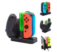 Chargeur Nintendo Switch Manettes Joycon Station D'accueil Nintendo Switch Manette Pro/Console Avec 4 Slots Base De Chargement Avec Indicateur Led Câble Usb Type C