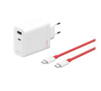Oneplus Charger Supervooc 120w Dual Port Cargador De Carga Rápida Usb-C Con Cable Blanco