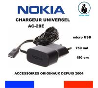 CHARGEUR ORIGINE AC-20E 750mAh Micro USB NOKIA LUMIA 620 630 635 638 640 650
