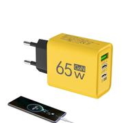 Chargeur PD 65 W, bloc chargeur USB 65 W | Bloc de chargeur à charge rapide | Bloc de charge rapide d'ordinateur de téléphone portable QC3.0 résistant aux chutes pour ordinateurs portables et téléphon