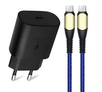 Chargeur Pd Rapide 25w + Câble Usb-C Vers Usb-C 60w 1m Pour Samsung Galaxy S23 Ultra S23+ S22 5g S22 Plus S21 Fe S21 Ultra - E.F.Connection