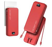 Chargeur portable 20 000 mAh avec câbles intégrés et prise murale AC, chargeur rapide USB-C PD20W, chargeur de téléphone portable, écran LED, banque de batterie de voyage pour tous les iPhone, Samsung